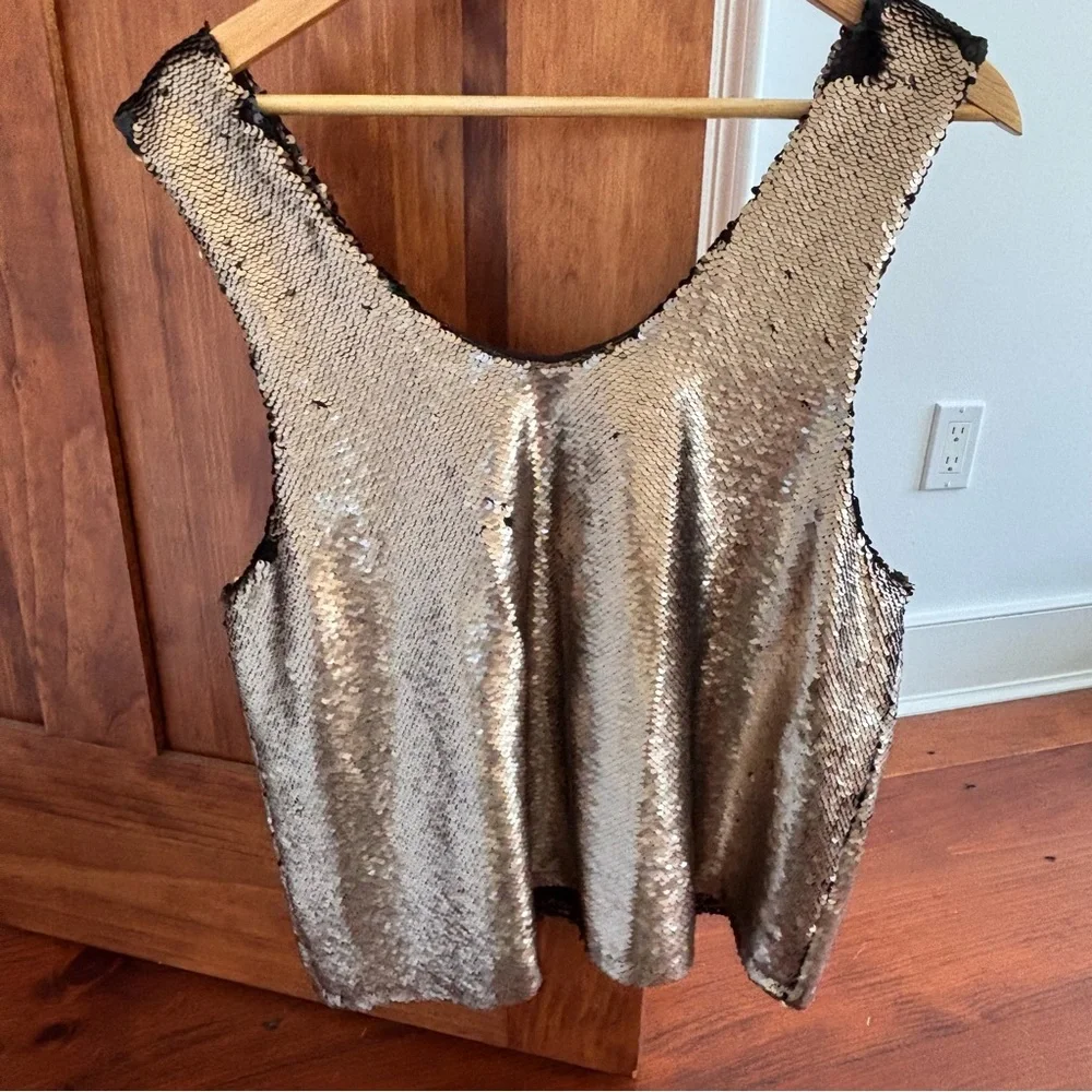 Heidi Merrick Sequin Ella Tank Top Bronze NWT - Picture 8 of 11
